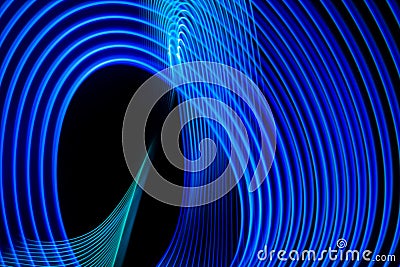 Abstract rainbow neon glowing crossing lines pattern Stock Photo